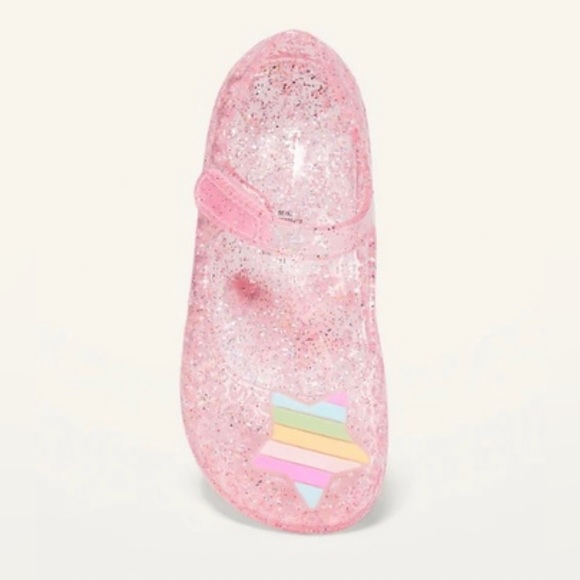 NWT Baby Girl Glitter Jelly Shoe Bundle, Pink Seashell & Multi Star - Picture 9 of 15